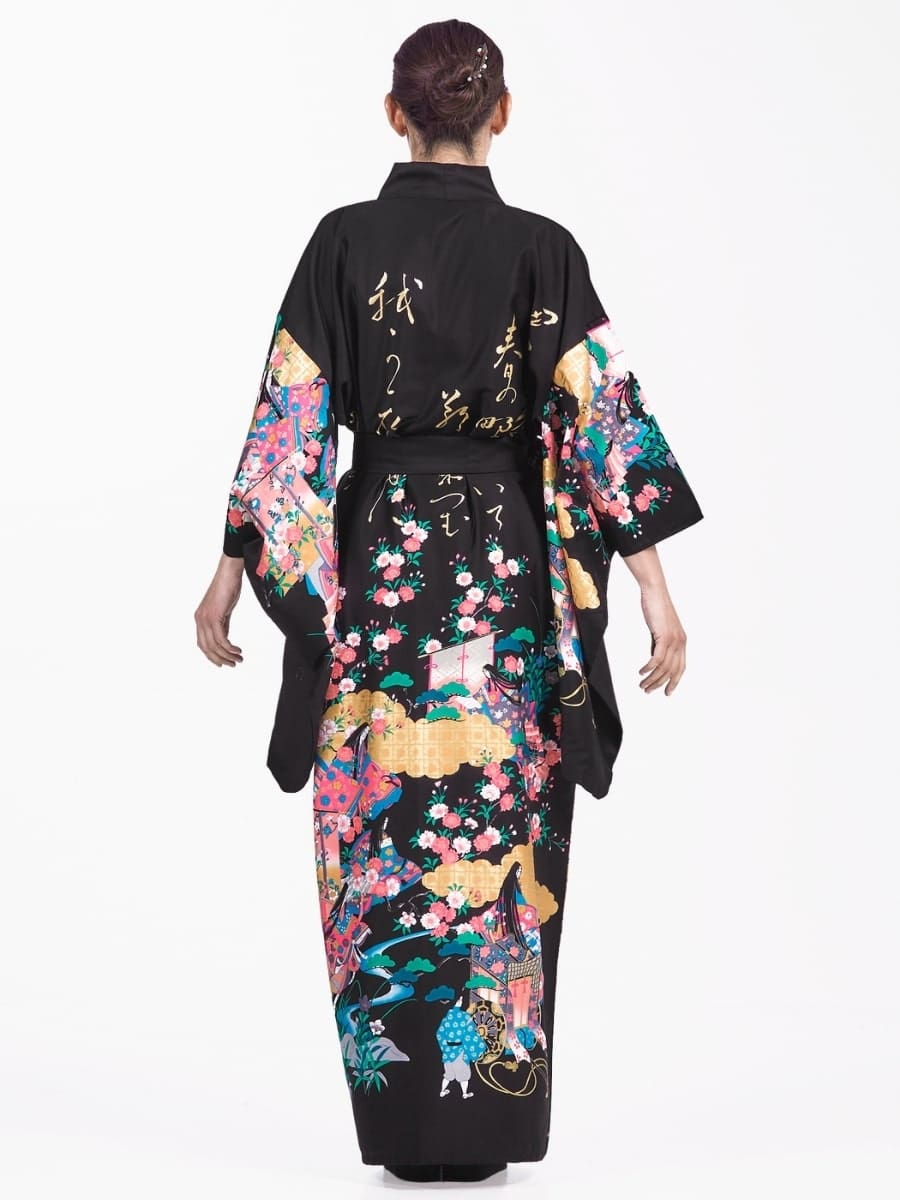 Japansk Furisode Kimono til kvinder Én størrelse