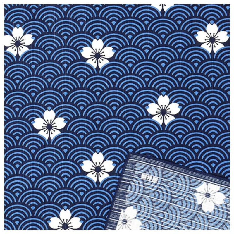 Japansk Furoshiki Seigaiha-mønster - 70x70 cm