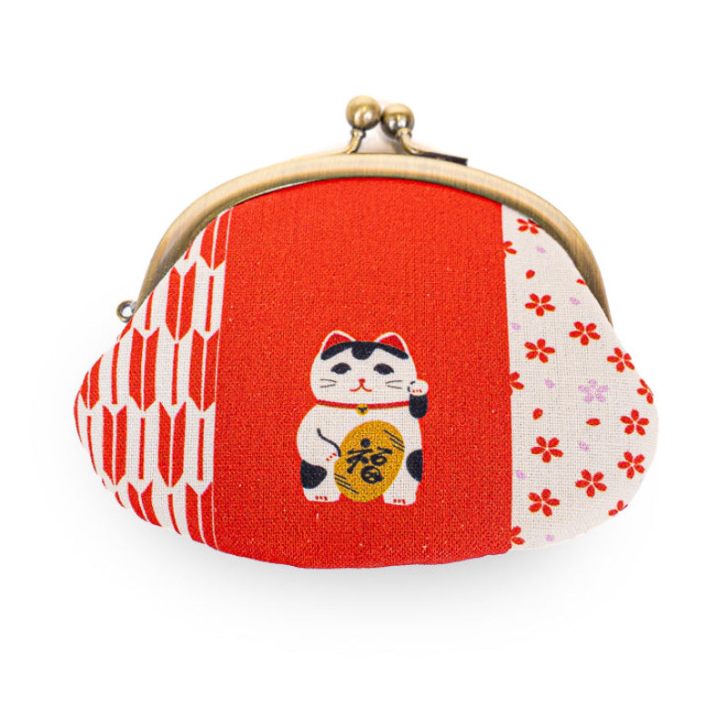 Japansk Gamaguchi-møntpung - Maneki Neko