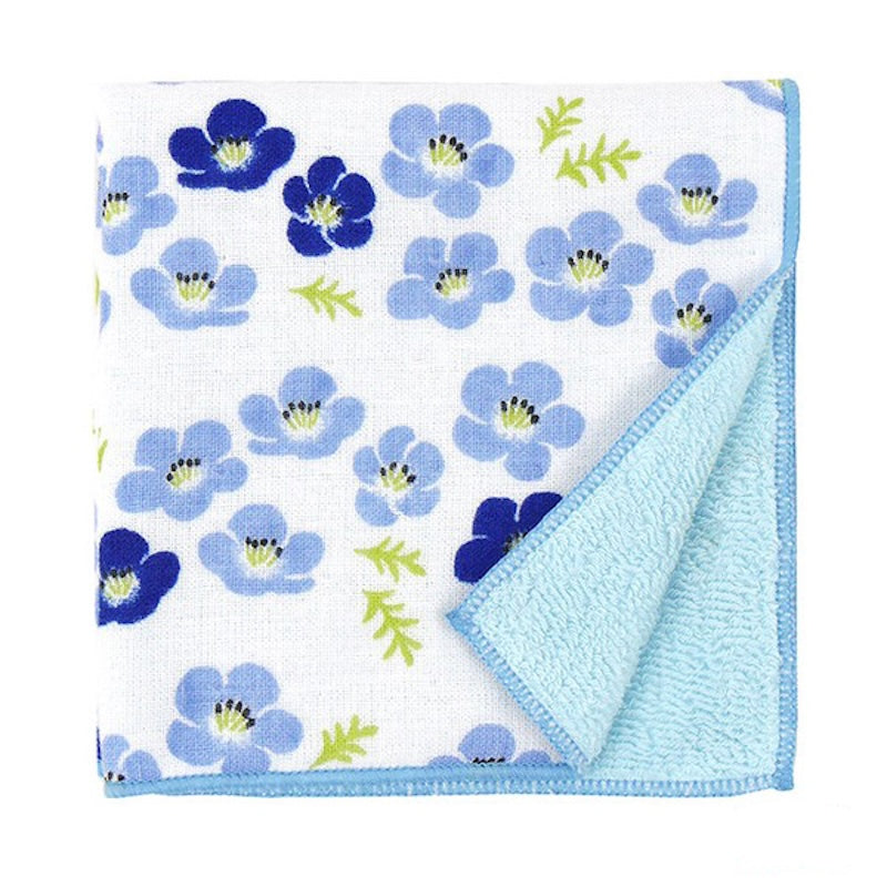 Japansk Håndklæde - Små Blå Blomster