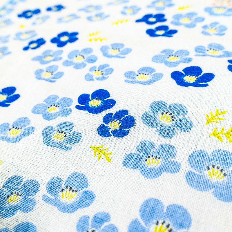 Japansk Håndklæde - Små Blå Blomster