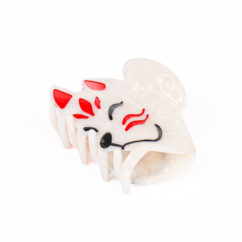 Japansk hårspænde med kitsune-maske