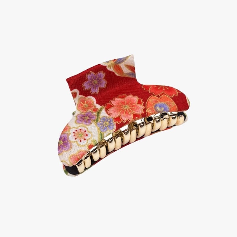 Japansk hårspænde rødt stof