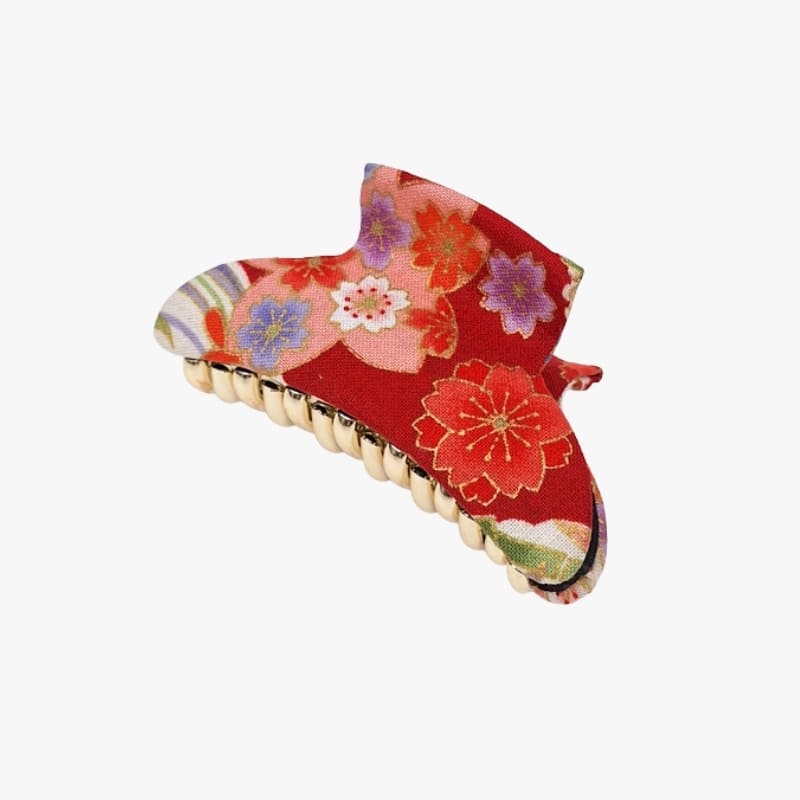 Japansk hårspænde rødt stof