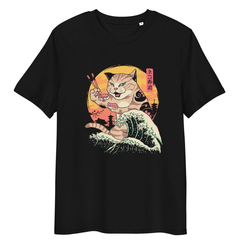 Japansk Kaiju Neko Sushi T-shirt S