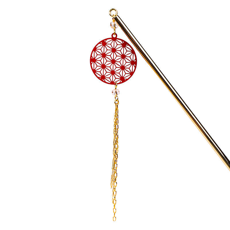 Japansk Kanzashi - Asanoha Rød