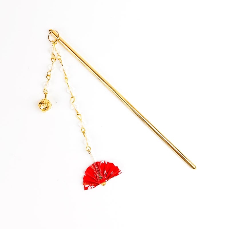 Japansk Kanzashi rød vifte