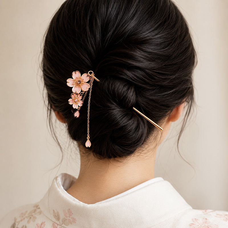 Japansk Kanzashi - Sakura Blomster