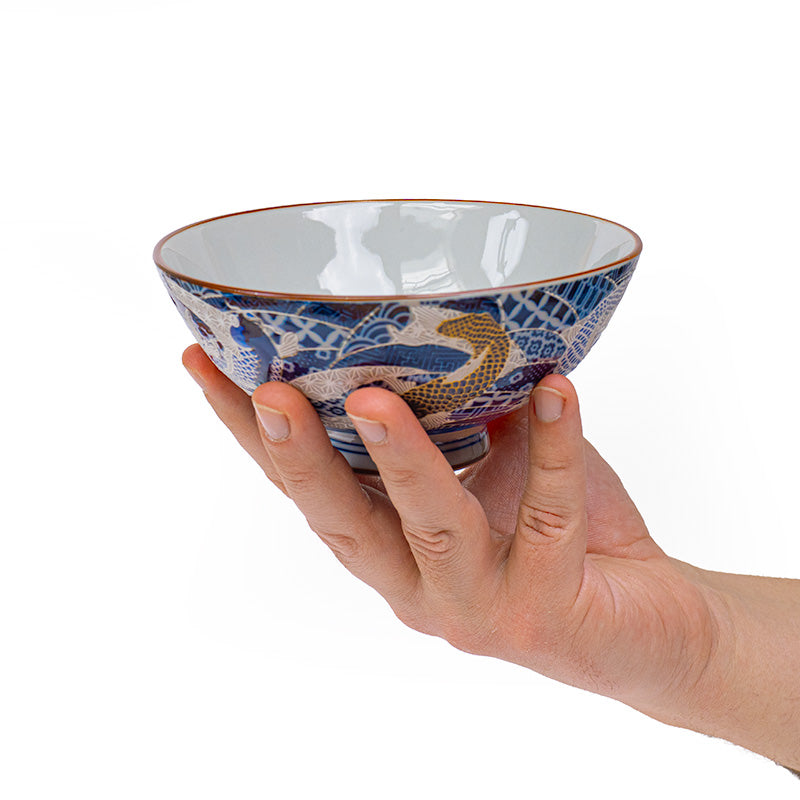 Japansk Keramisk Skål - Koi Karpe