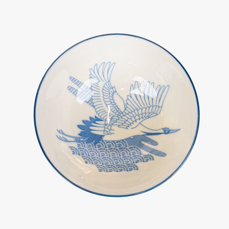 Japansk keramisk skål Tsuru