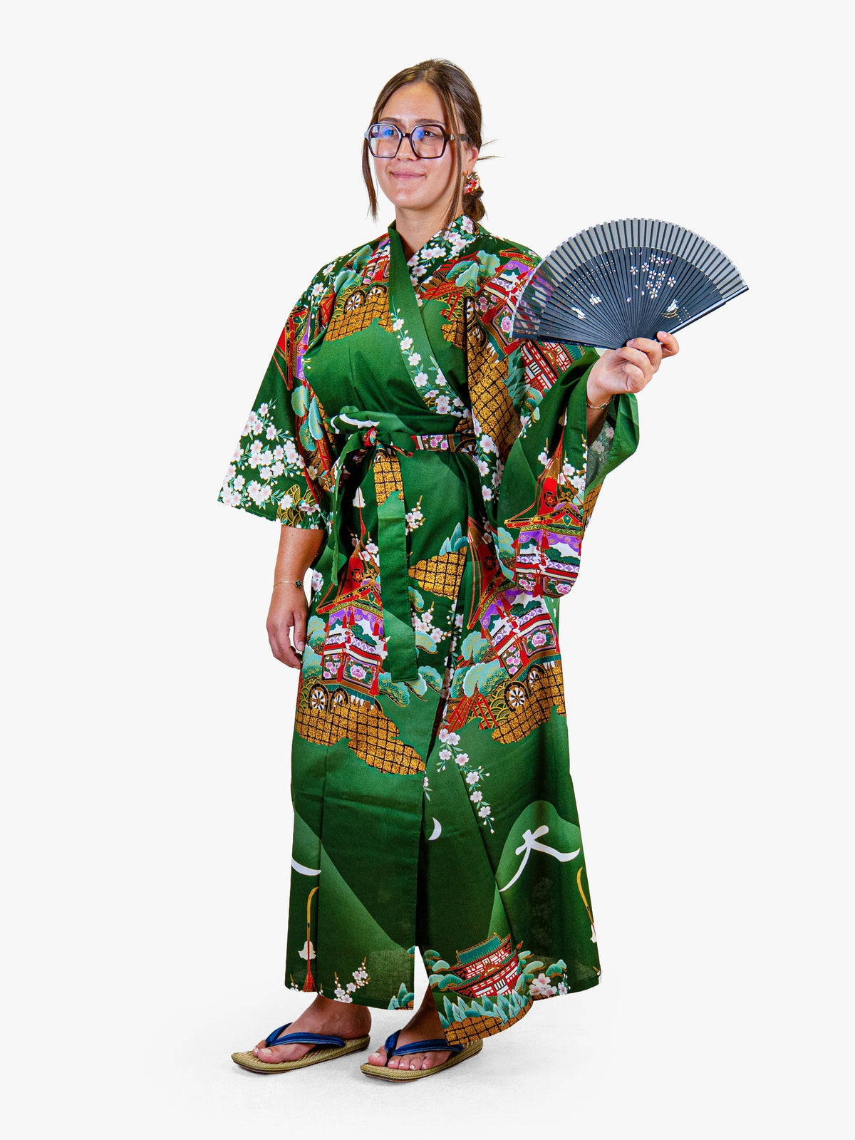 Japansk Kimono Dame – Grøn Guruma
