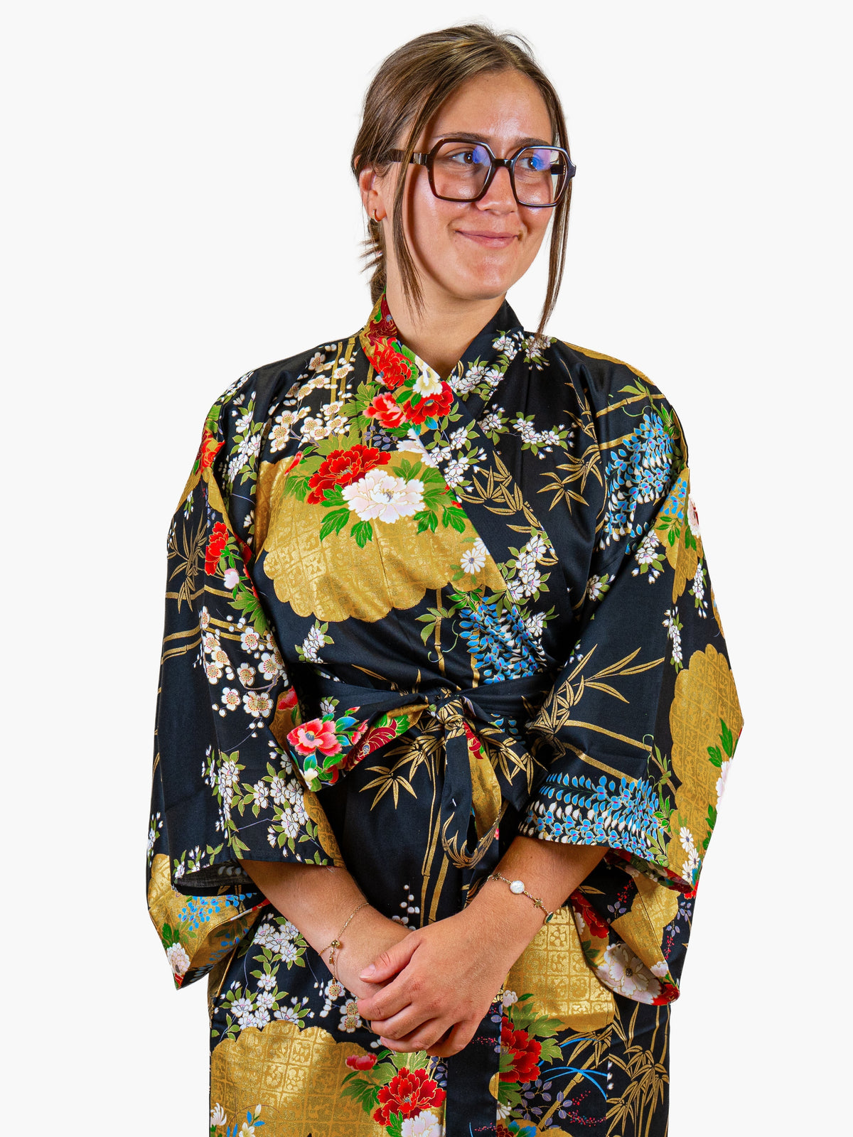 Japansk Kimono Dame – Gylden Botan
