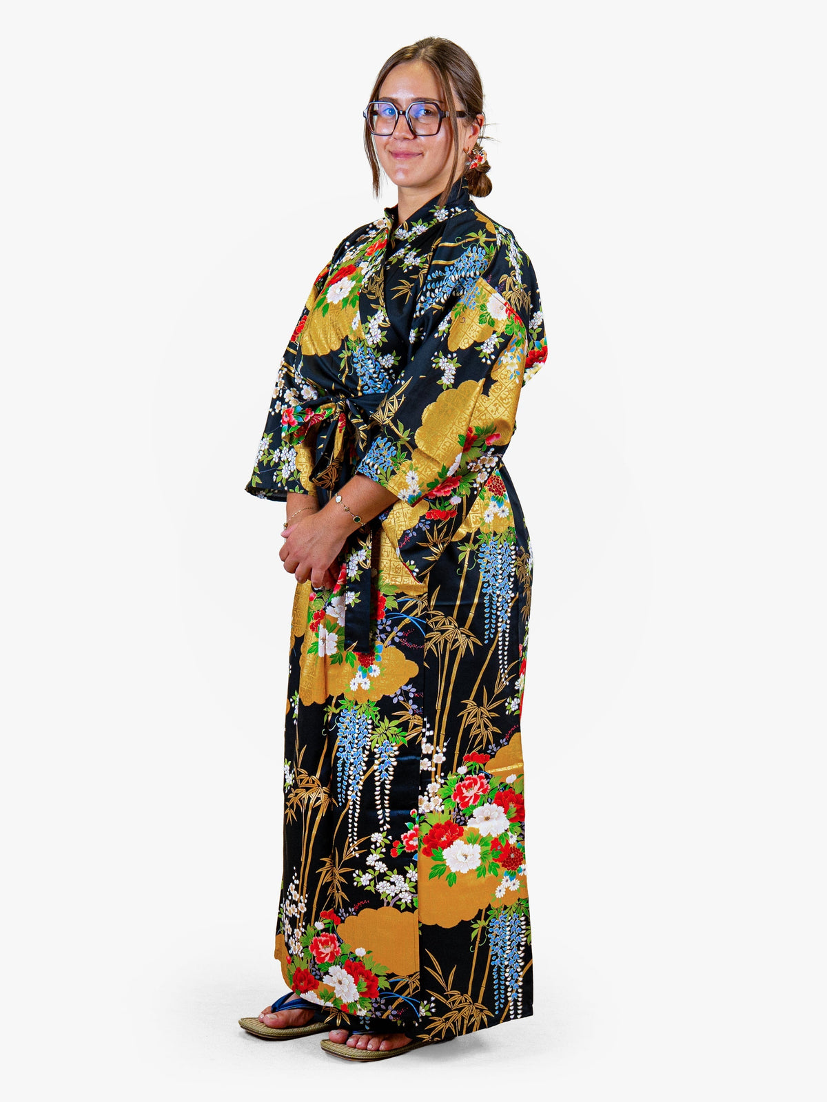 Japansk Kimono Dame – Gylden Botan