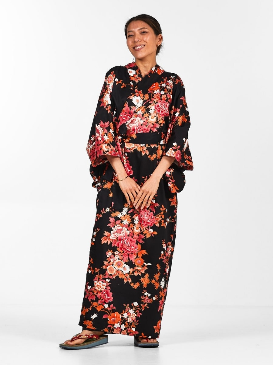 Japansk kimono til kvinder Sakura to Botan Én størrelse