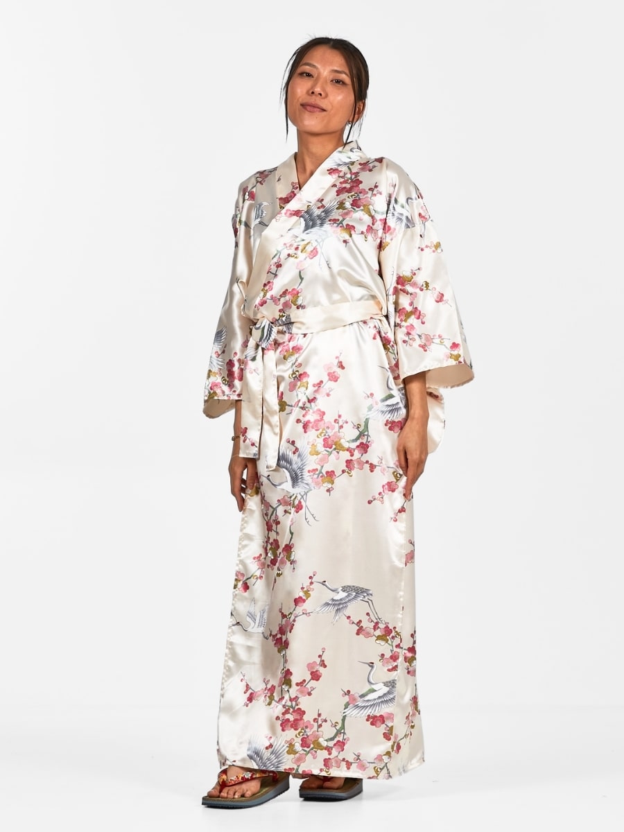 Japansk kimono til kvinder Ume to Tsuru Én størrelse