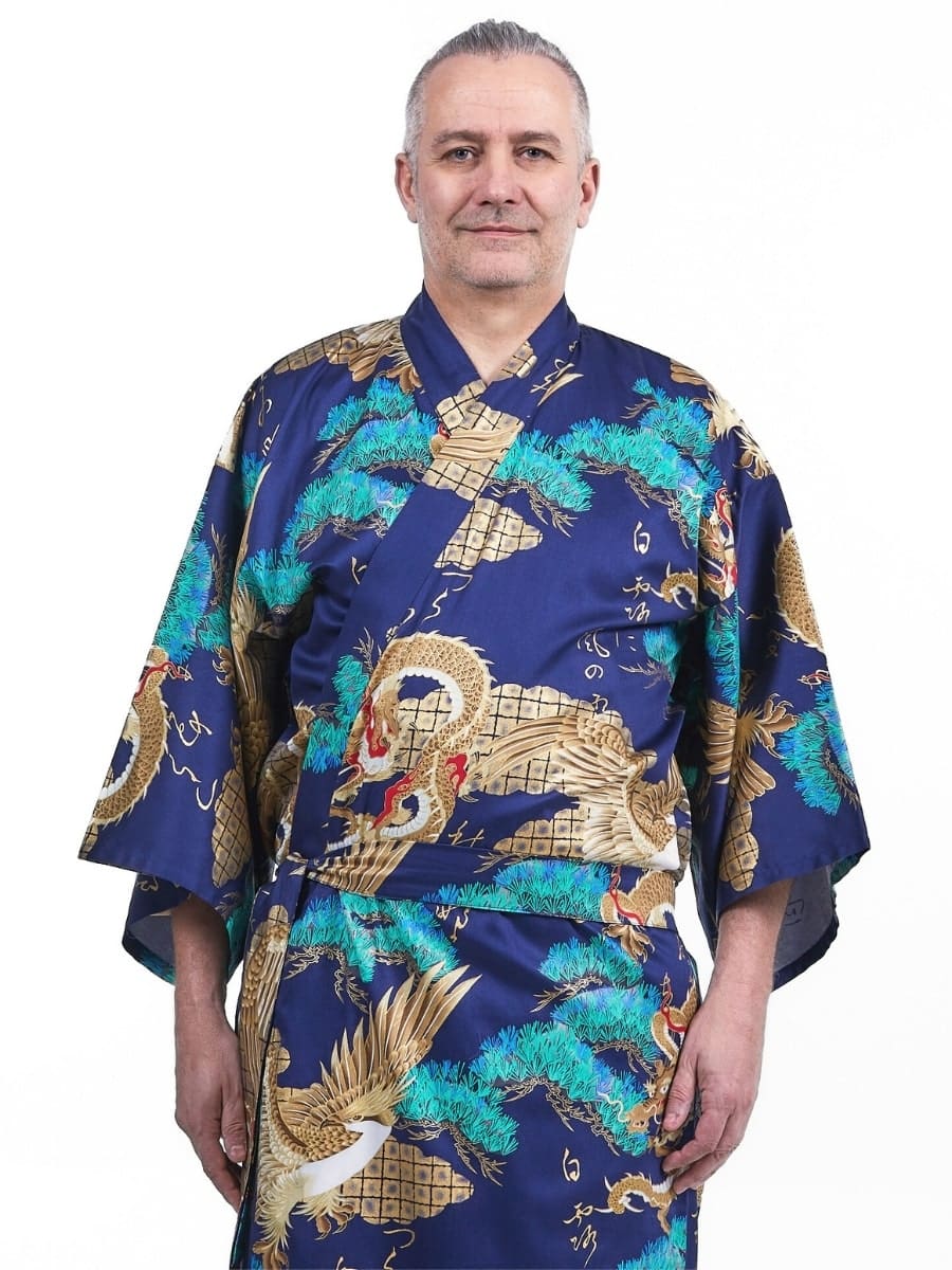 Japansk kimono til mænd Ryū to Washi Én størrelse