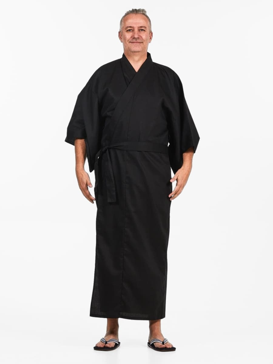 Japansk kimono til mænd Sort Én størrelse