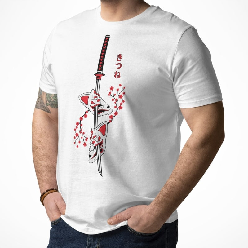 Japansk Kitsune Sakura T-shirt