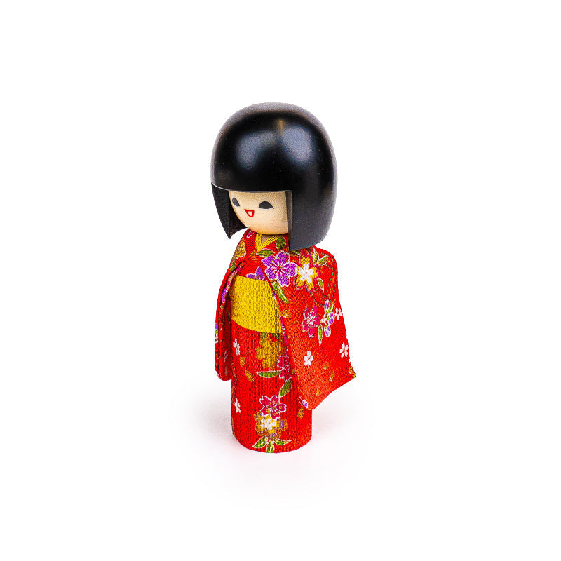 Japansk Kokeshi Dukke - Egao Rød