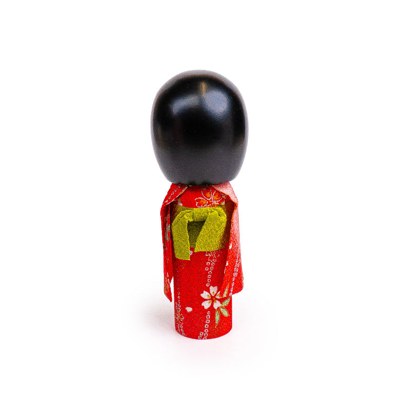 Japansk Kokeshi Dukke - Rød Kimono