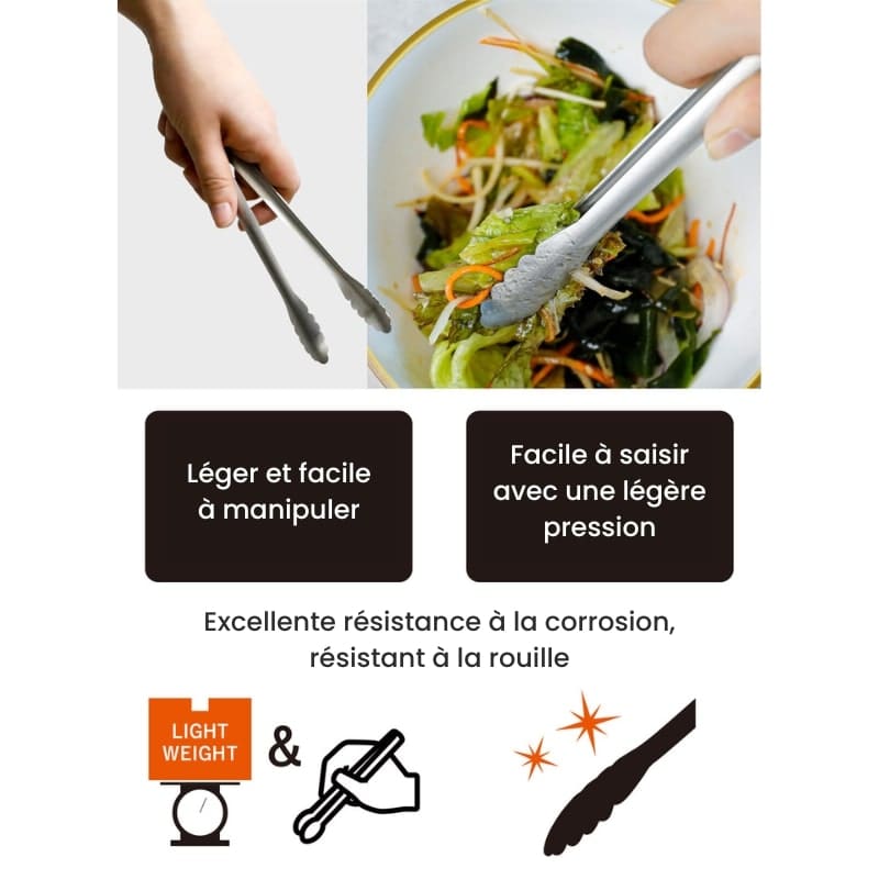 Japansk køkkentang i rustfrit stål - 18 cm