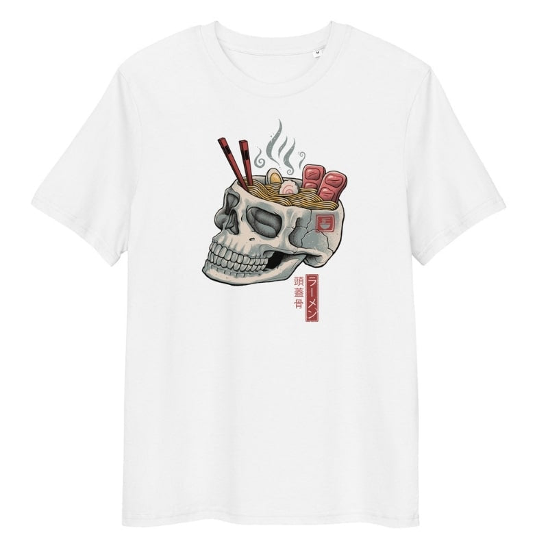 Japansk kranie Ramen T-shirt S / Hvid