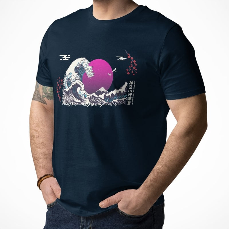Japansk lilla bølge T-shirt