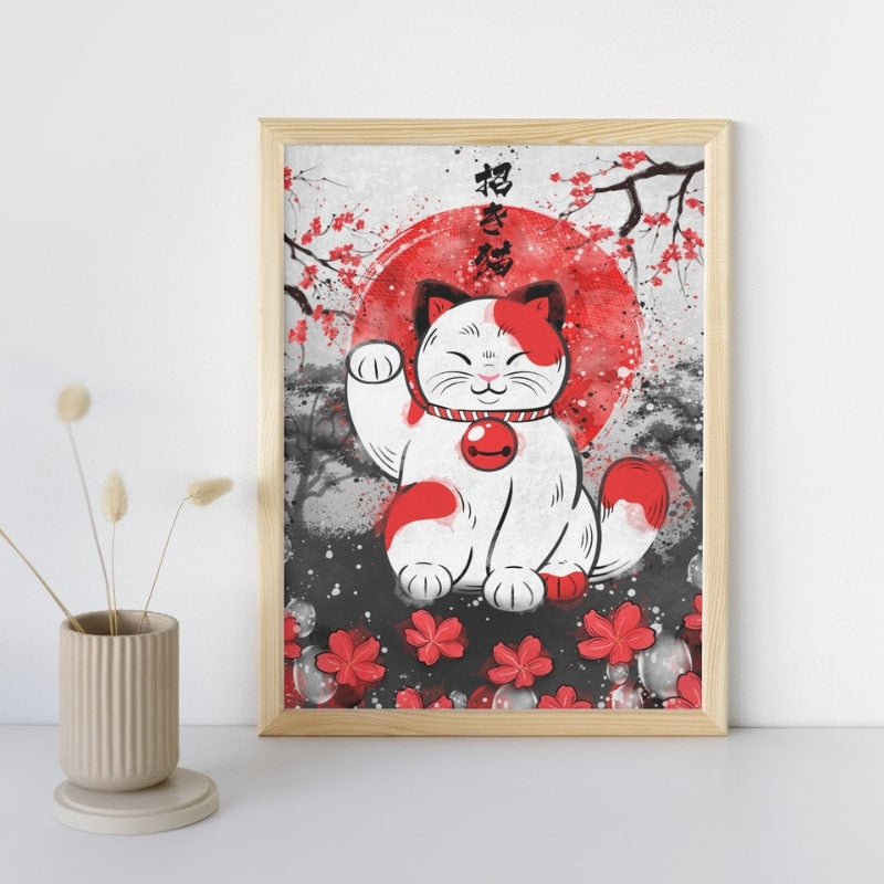 Japansk lykkekat-plakat A3