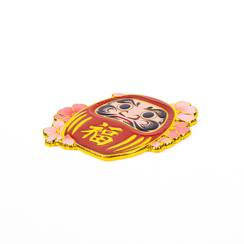 Japansk magnet i metal med Daruma og Sakura