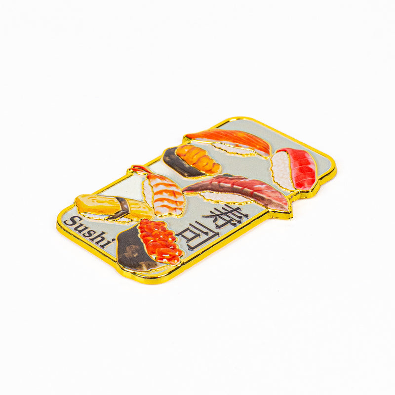 Japansk magnet i metal med sushi-motiv