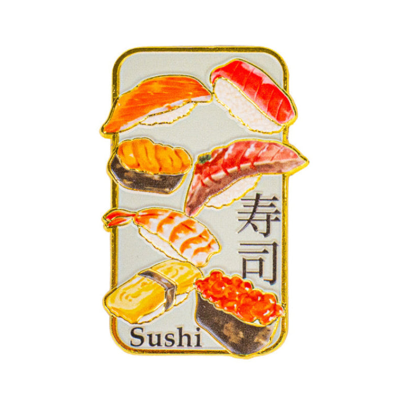 Japansk magnet i metal med sushi-motiv