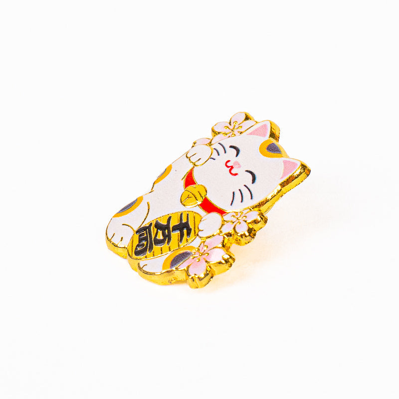 Japansk Maneki-Neko-pin i metal