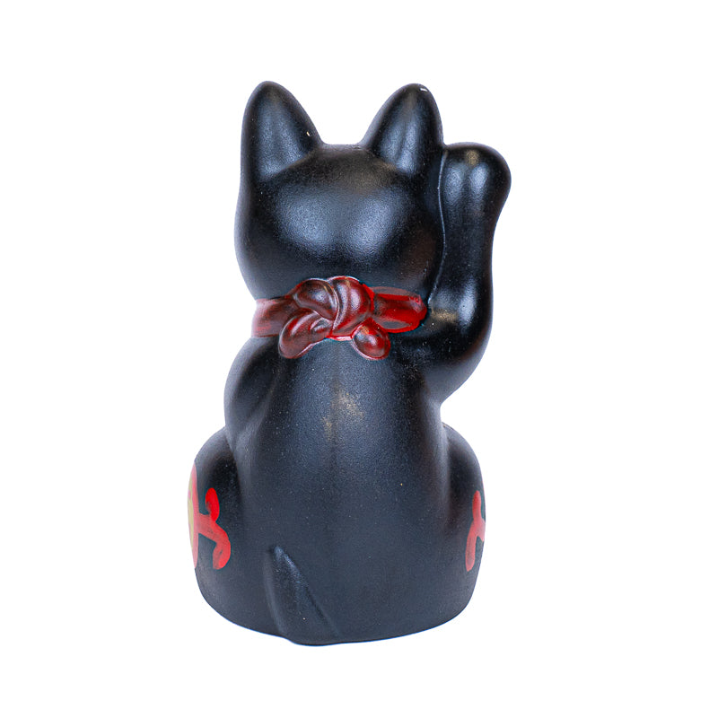 Japansk Maneki Neko - Sort Keramik