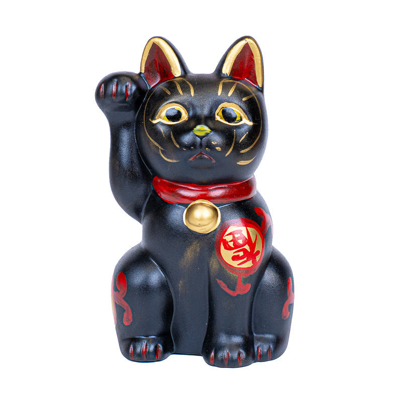 Japansk Maneki Neko - Sort Keramik