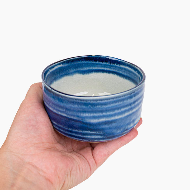 Japansk matchaskål Cobalt Blue