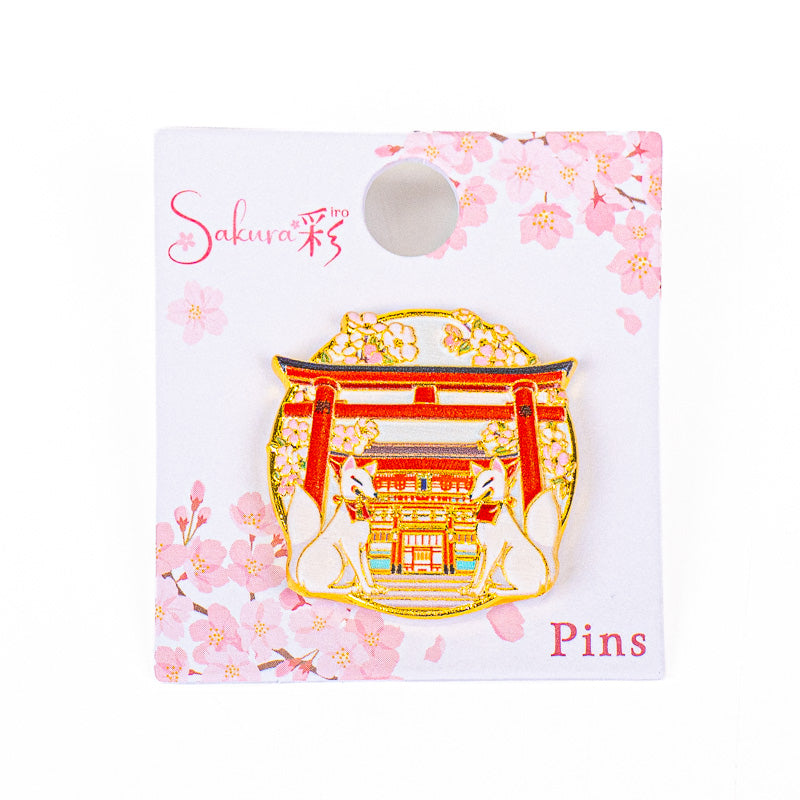 Japansk metal-pin med Torii-motiv