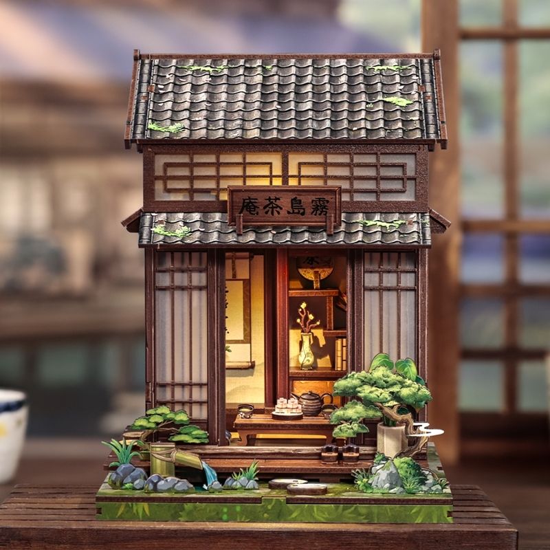 Japansk miniaturehus byggesæt i træ Kirishima Cha-An