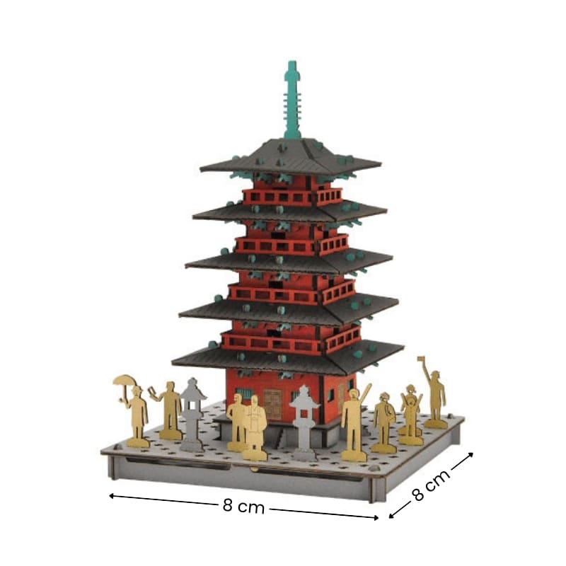 Japansk miniaturemodel - rød pagode