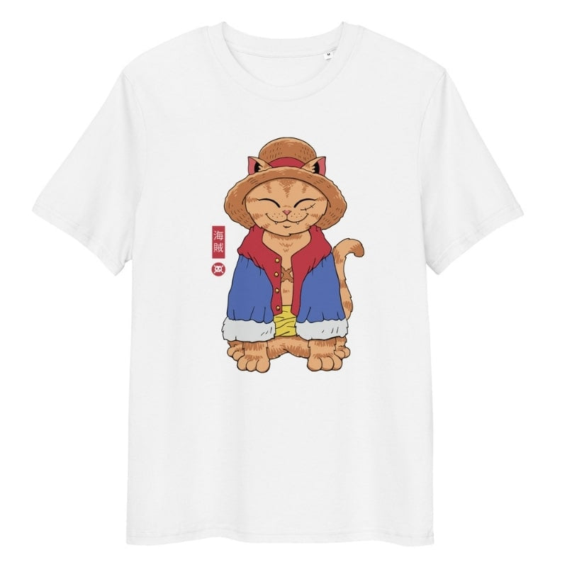 Japansk Neko stråhat T-shirt S / Hvid