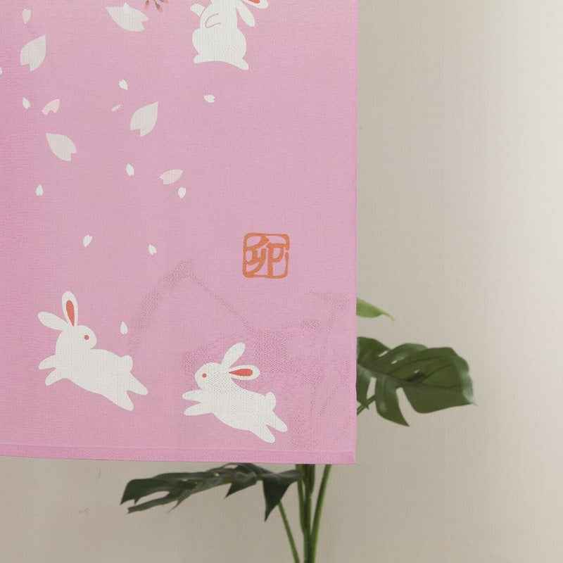 Japansk Noren Sakura Usagi 85 x 150 cm