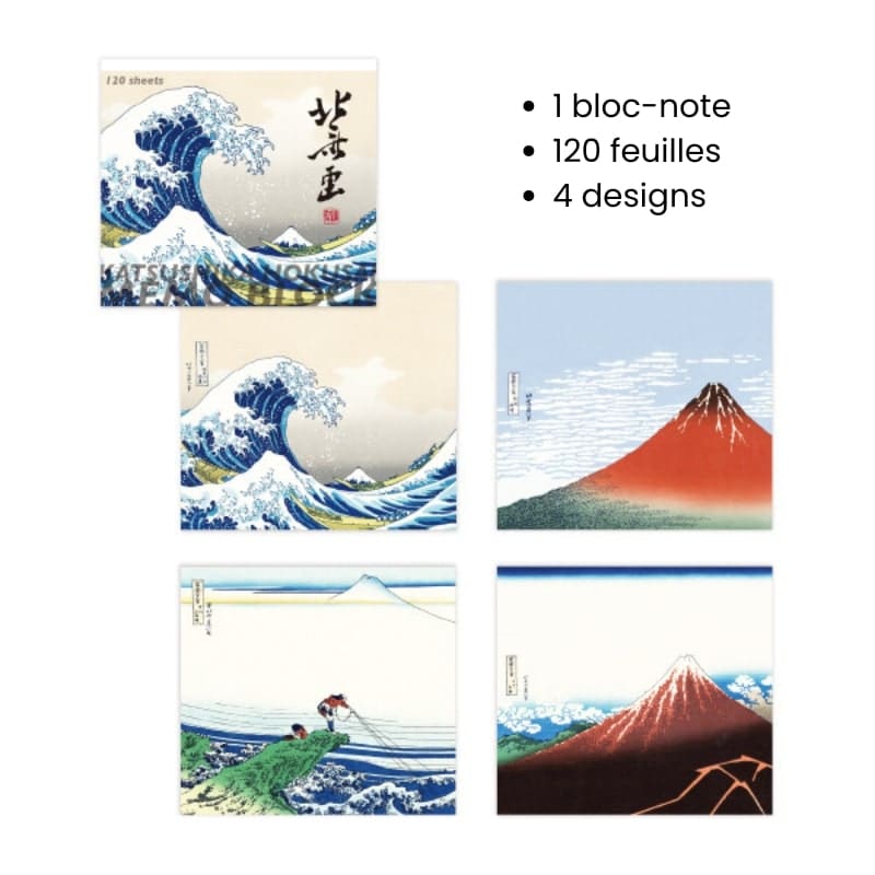 Japansk notesblok med Hokusai-print