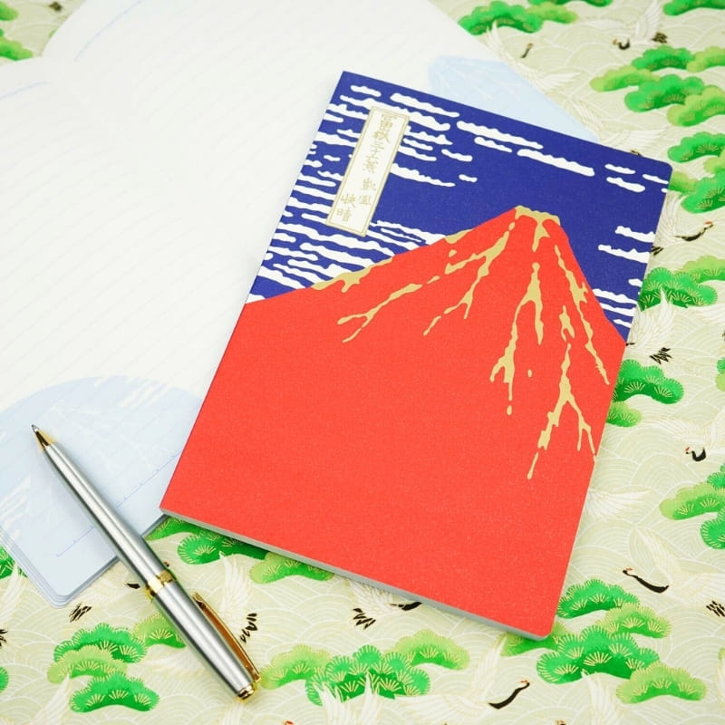 Japansk notesbog Mount Fuji Red