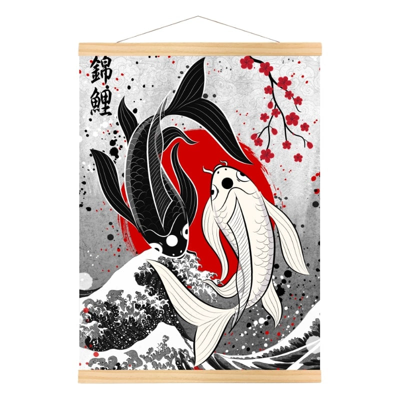 Japansk plakat Duo af koi-karper A3