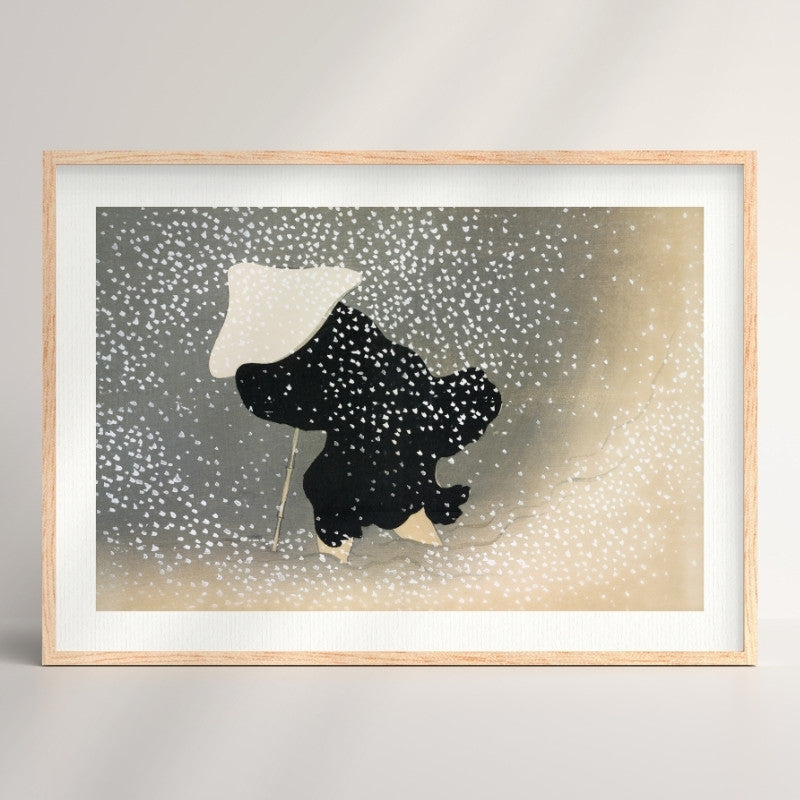 Japansk plakat med snestorm A3