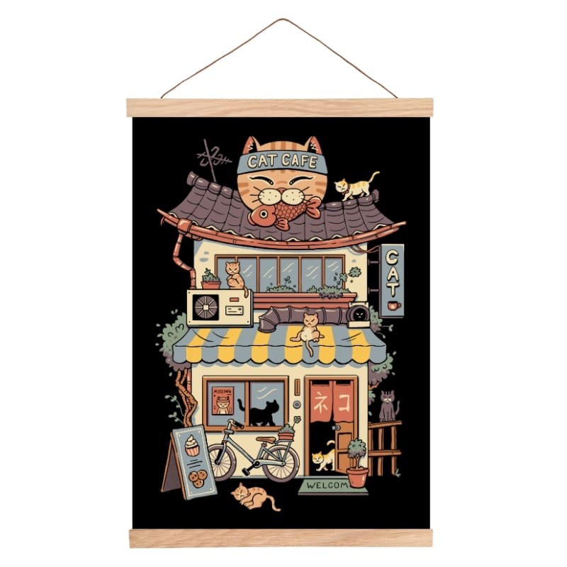 Japansk plakat Neko Café A3