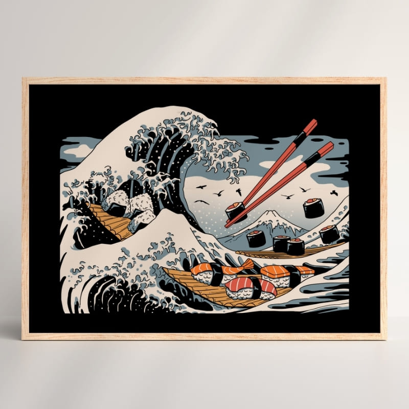 Japansk plakat Sushi Kanagawa A3