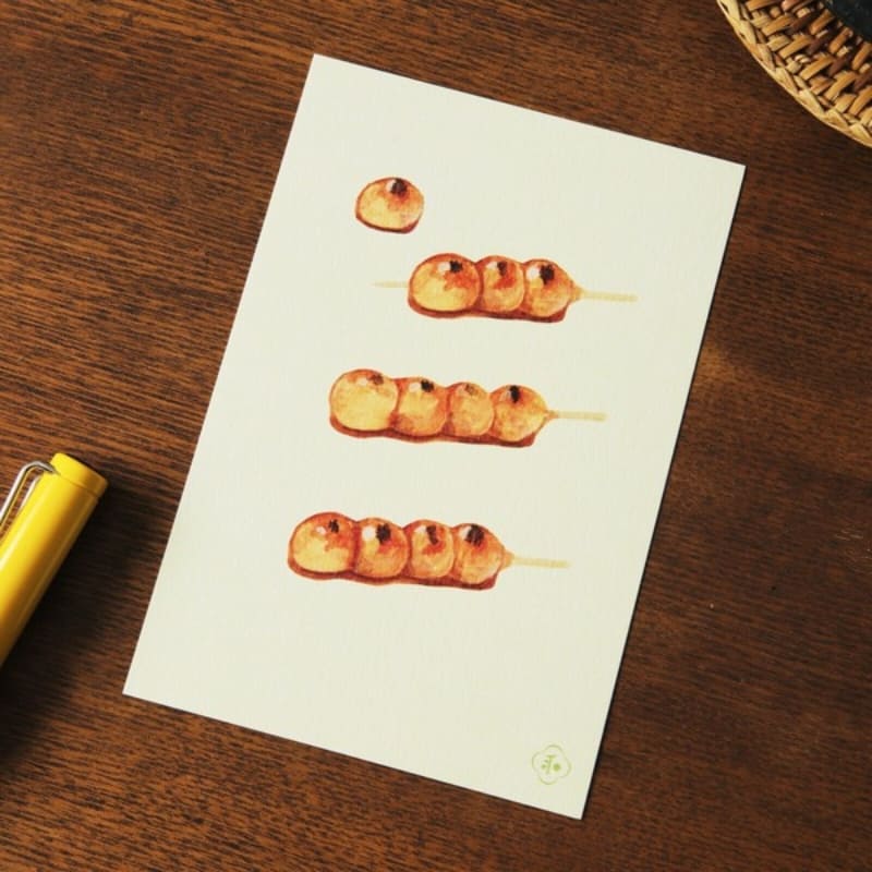 Japansk postkort Mitarashi Dango