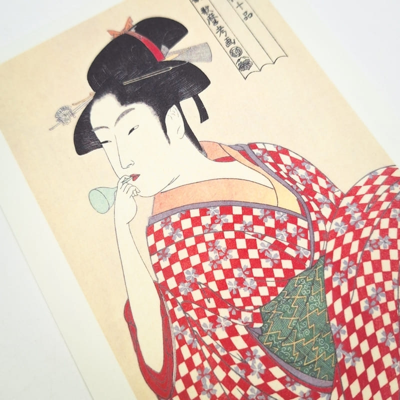 Japansk postkort Ung kvinde