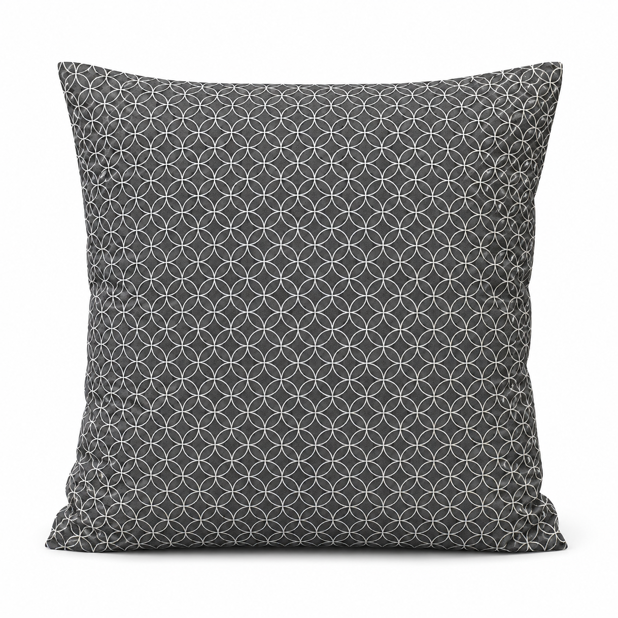 Japansk Pudebetræk Motiv Shippo Grå - 50x50 cm