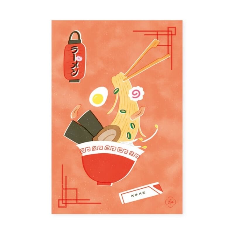Japansk Ramen-postkort